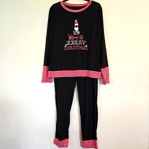 Pajama Set 2pc‎ Black Long Sleeves Women Christmas L-XL.E11